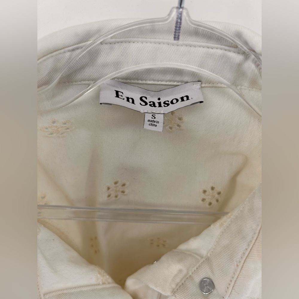 En Saison Isabella Womens Eyelet Denim romper Size S Small - Picture 4 of 12